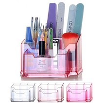 2단 네일아트용품 정리함 네일용품 보관함, 핑크, 1개