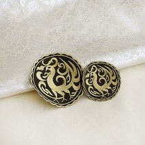 [원단쟁이] [1개]한복원형자수장식) 봉황(2사이즈) E2, 1개, 대