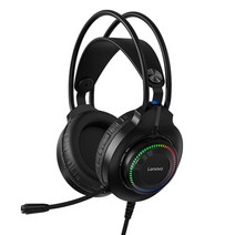 레노버 가상 7.1 서라운드 노이즈 캔슬링 마이크 헤드셋, 블랙, Lenovo G20