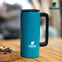 폴베어 리더스 보온 보냉 스테인레스 손잡이 텀블러 머그 350ml, 블루