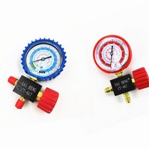 측정 냉장고 에어컨 자동차 냉매 매니 폴드 게이지 고/저압 R134a R404a R22 R410a 압력계, [02] Red