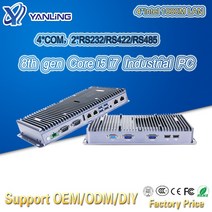 미니PC 팬리스 Yanling 산업용 미니 PC TPM2.0 인텔 8 세대 코어 i5-8265U i7-8565U WIFI SIM 슬롯의 4 lan 박스, [01] Intel Celeron 4205U, [04] 4G RAM 64G SSD