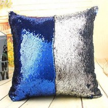 스팽글쿠션 변화 매직 투톤 홈 인테리어 쇼파 반전 카페 반짝이, 로얄 블루 + 실버
