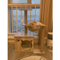 캣츠드림 캣타워 고양이 등나무 캣폴 원목 직조, 심플한 스타일PVC 기둥