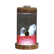 세남자바스켓 반려 무드등 국산 마리모 키우기 DIY 세트, 백수정+미니조명(흰색), 빨간 자갈, 마리모(대)