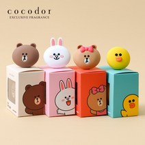 코코도르 라인프렌즈 차량용 방향제 통풍구형 디퓨저, 03_라인/통풍구/초코/블랙체리