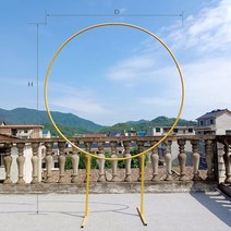 높이 라운드 배경 웨딩 아치 원 스탠드 베이비 샤워 배경 지원 생일 파티 장식 사진 배너 프레임, d5.9ft h7.8ft, 금