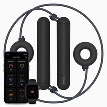 탱그램팩토리 스마트로프 루키 X 도넛 - 줄없는 줄넘기, X 도넛 화이트, 매트 블랙