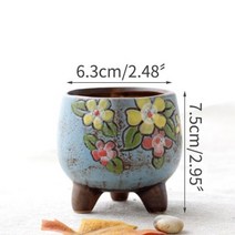 거실 꽃 화분 골동품 세라믹 냄비 순수 손으로 그린 ​​ 냄비 요정 정원 장식 분재 홈, 3