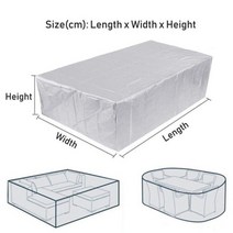 커버 덮개 68 사이즈 실버 가든 파티오 보호 옥스포드 천 가구 먼지 등나무 테이블과 의자 소파 방수 레인, 190x125x80cm, 은