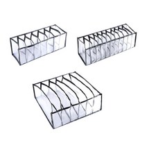 서랍 주최자 디바이더 옷장 보관 상자 속옷 넥타이 홈 여행 여성 남성, 12x32x12cm, 나일론, 3pcs 블랙