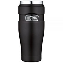 THERMOS 스테인리스 킹 진공 보온 여행용 텀블러 473ml 화이트, Matte Black