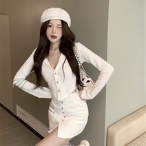 간지나는 유별나 디자인 고퀄리티 감각 스타일리쉬 상의 스커트다 룩 여성 일찍이 가을 3663366071