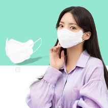 플로우 천사 텐텐 KF94 컬러 새부리형 마스크 (날개핏), 5매입, 10개, 흰색