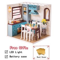 어린이를 위한 diy 인형 집 casa 미니어처 인형 집 인형 집 인형 집 생일 선물 핑크 로프트 빌라 m033, m011더스트 커버 포함
