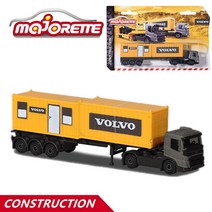 자전거트레일러 Majorette 1/64 볼보 트럭 시리즈 자동차 팝 키즈 완구 다이 캐스트 금속 모델, 01 truck with 2 contain