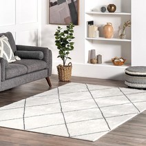 NuLOOM Roxana 보헤미안 세탁기 세탁 가능한 샤그 부분 러그 1.5m x 2.4m(5피트 8피트)