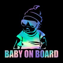 BABY ON BOARD 자동차 오프로드 SUV 캠핑 포인트 스티커, M, WHITE