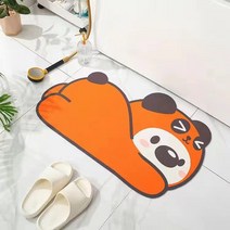 캐릭터 에일리언 실란트 쿠션 욕실 흡수속건 매트 화장실 화장실 출입문 카펫 미끄럼방지 발매트, 헤르메스-오렌지