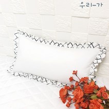 우리가 수제 순면 80수 고밀도 바이오워싱 에반프릴 누빔솜덧댐 유아 편백 메밀 베개커버20x40(커버만)