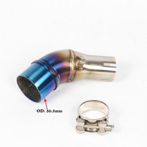 바이크 오토바이 배기 51mm 이스케이프 시스템 연결 머플러 수정된 슬립 온 중간 링크 파이프 야마하 YZF R25 R3 MT03, [03] WHITE