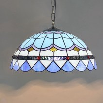 스테인드글라스 식탁 위 팬던트 레일 인테리어 스테인글라스조명 로즈 02오렌지 30CM, 카키 08지중해 40CM