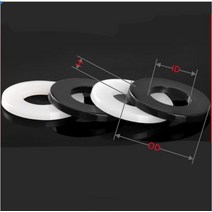 100-500pcs m2 m2.5 m3 m4 m5 m6 m8 m10 m12 흰색 검정색 플라스틱 나일론 평면 와셔 평면 스페이서 절연 가스켓 링 키트, m2x5x1mm 블랙