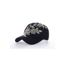 여자 야구 모자 다이아몬드 그림 자수 꽃 데님 Snapback 카우보이 여름 태양