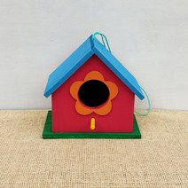 나무 친환경 새둥지 둥지 새집 새알통 색상 새 집 장식 원목 참새 내구성 앵무새 용품, F-대