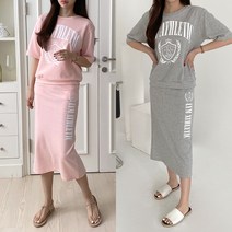 핫핀 크라운 반팔 치마 트레이닝 세트 F-XL