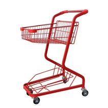 마트카트 2단 백화점 식료품점 쇼핑 식자재 장보기, 상세 페이지 참고, 바구니가 없는 BT014 빨간색 PVC 일반 휠