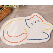 귀여운 고양이 드로잉 러그매트 인테리어러그
