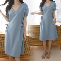 chicme 시크미 여성 여름 프릴 양쪽 허리끈 리본 롱원피스