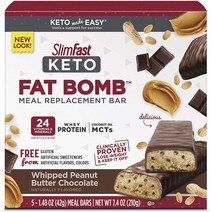 슬림패스트 키토 밀 바 휩트 피넛 버터 초콜릿 맛 글루텐 프리, 1개, 210g