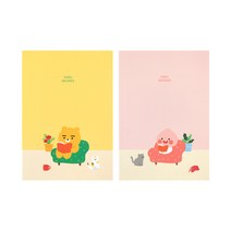 카카오프렌즈 에이프릴샤워 B6 무선제본 노트 / 캐릭터 줄 공책 라이언 어피치