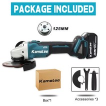 충전그라인더 핸드 미니 무선 앵글 연마기 Kamolee-브러시스 무선 앵글 그라인더 18500RPM 125MM/100MM 4, 04 125MM No Battery_01 미국