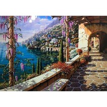 푸아이 3D 보석 십자수 해변 풍경 30x30 DIY 거실 사무실 집들이 카페 인테리어 소품 (사이즈2종)+행운십자수(30x30) MJ705, 1세트, 30x30cm