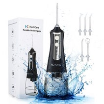 찌꺼기가글 물치실 치아물총 휴대용 구강 세정기 water flosser 치과 워터 제트, 검은색