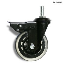 4인치 무소음 우레탄 인라인바퀴, 볼트 회전 브레이크 D11BM12BK 투명(1개)