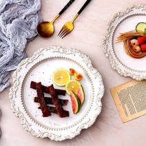 레트로 프랑스 스타일 접시 그릇 엔틱접시 유럽풍, F