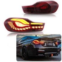 Inginuity time BMW M4 GTS F32 F33 F82 F36 F83 20142020용 LED 후미등 순차 표시기 후면 램프 어셈블리 포함스모크 USA 미국, Red