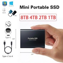자동차 수리 도구 2022 새로운 휴대용 SSD 외장 하드 드라이브 타입-C USB 3.1 노트북 데스크탑 플래시 메, [12] Red 10TB