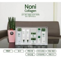 [대용량] 앙쥬 노니 콜라겐 여성 스킨케어 6종 세트 (토너+에멀젼+에센스+안티크림+아이크림+퍼밍크림+증정용 토너 및 에멀젼) + 증정품 : 24k골드 폼클렌징 100g, 3세트