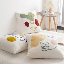 모찌인테리어소파 사각롱홈카페거실침대 북유럽고급자수쇼파쿠션 니트쿠션커버 앙리마티스캐릭터패턴, A+C+D