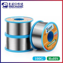 나전선 유연납 봉납 바납 인두납 실납 MECHANIC 100g 0.30.40.50.60.8mm 로진 코어 무연 210 ℃ 융점 솔더 와이어 용접 플럭스 1.0-3.0% 철 케이블, 0.4mm