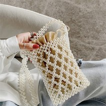 셀러허브_여성 진진주 포인트 파우치 크로스백