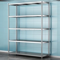 WAKE 스테인레스 스텐 정리 진열장 수납장 실 카페 업소용 선반다이 선반장 식당 주방 다용도, 길이 100 폭 40 높이 180 5단