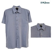 [에스엠진] SMJ1334 남자 반팔 울 남방 셔츠 시원한 중년 남성 여름 남방