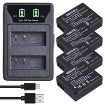 카메라 베터리 호환 1500mah dmw-b 10 dmw b 10 b 10e + 파나소닉 lumix gf5 gf6 gx7 lx100 gx80 gx85 용 usb 및 이중 배터리, 충전기 포함 4b