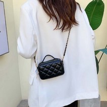 누비 사각 초미니백 가벼운 미니 핸드백 체인 스퀘어백 크로스 바디백 귀여운 마이크로 가방